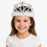 Sparkling Diamond Electronic Tiara with Marabou